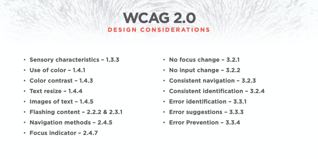 WCAG Design Considerations