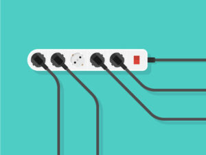 graphic of outlet with lots of plugs in it