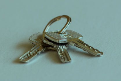 keys on a ring lying on a table