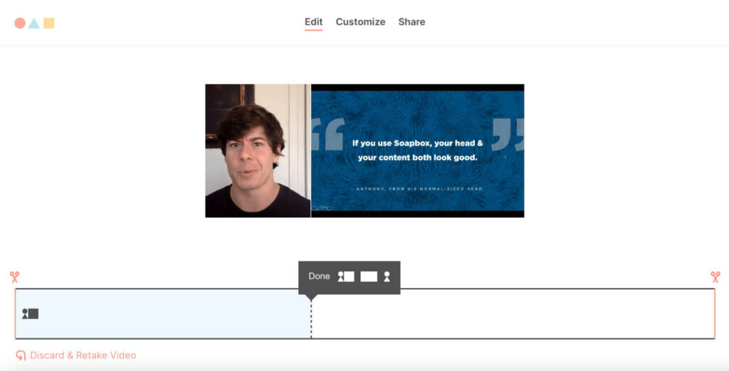 Soapbox screenshot showing where to edit your video