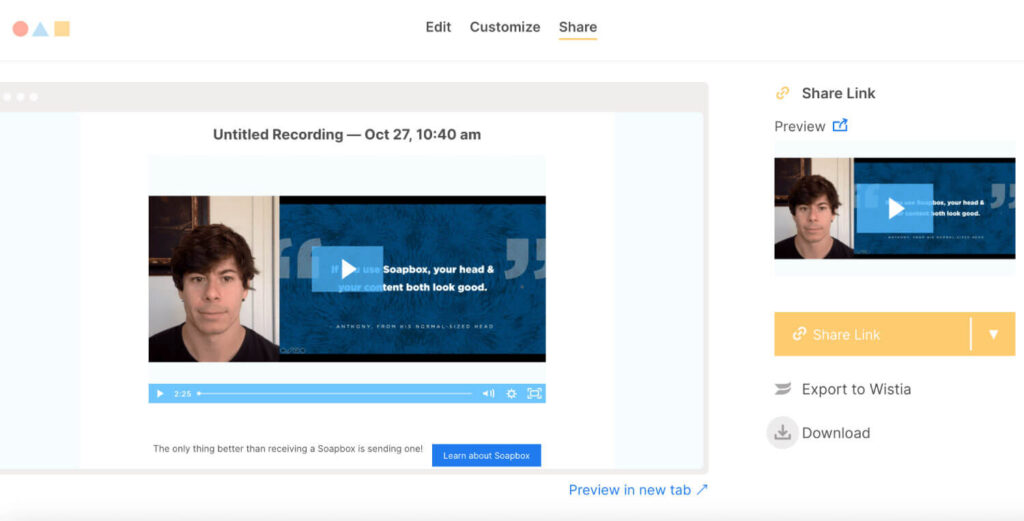 How to share or download your video in Soapbox by Wistia