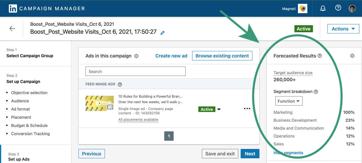 LinkedIn Audience size