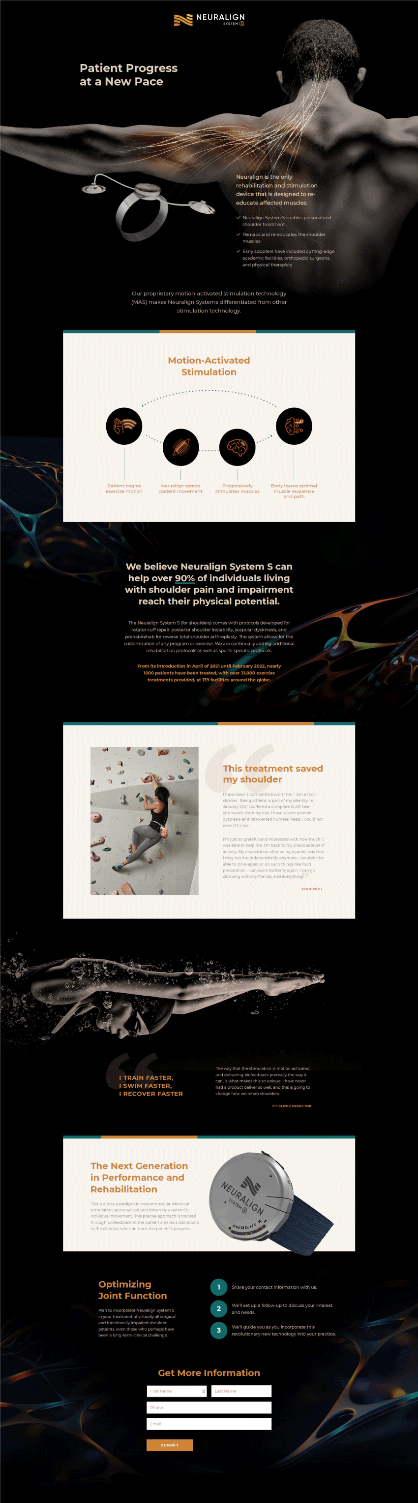 Neuralign System S web page mockup