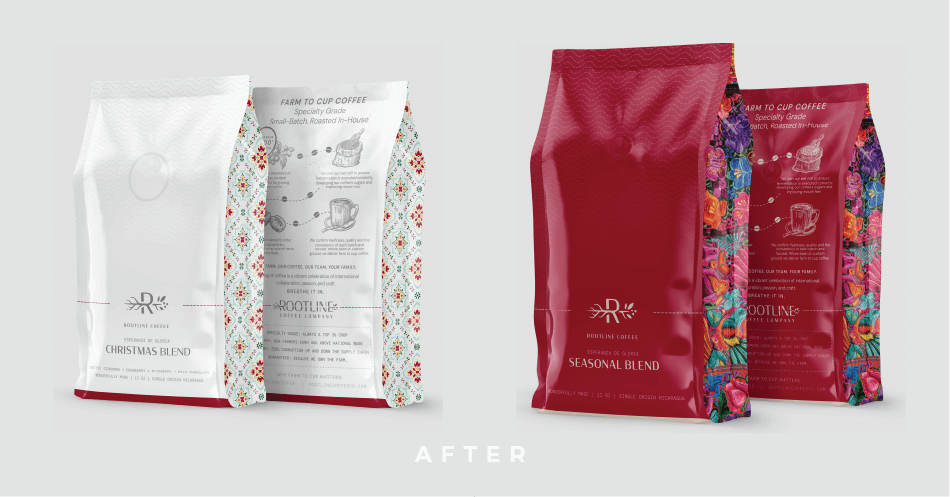 Rootline Christmas and Seasonal coffee bag design