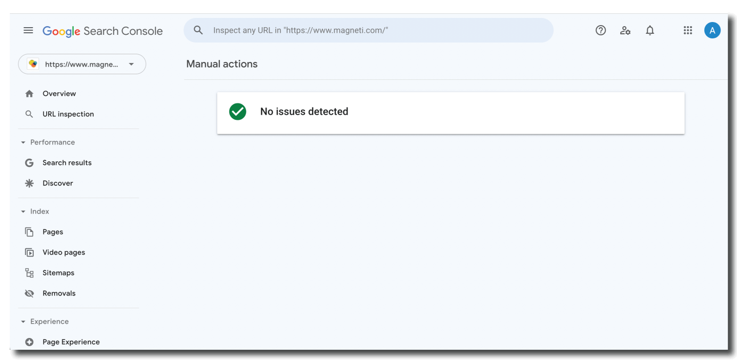 Manual Action Notice from Google Search Console with no issues